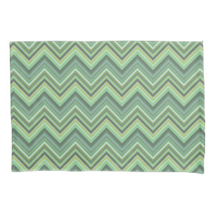 Olive green zigzag stripes pillowcase