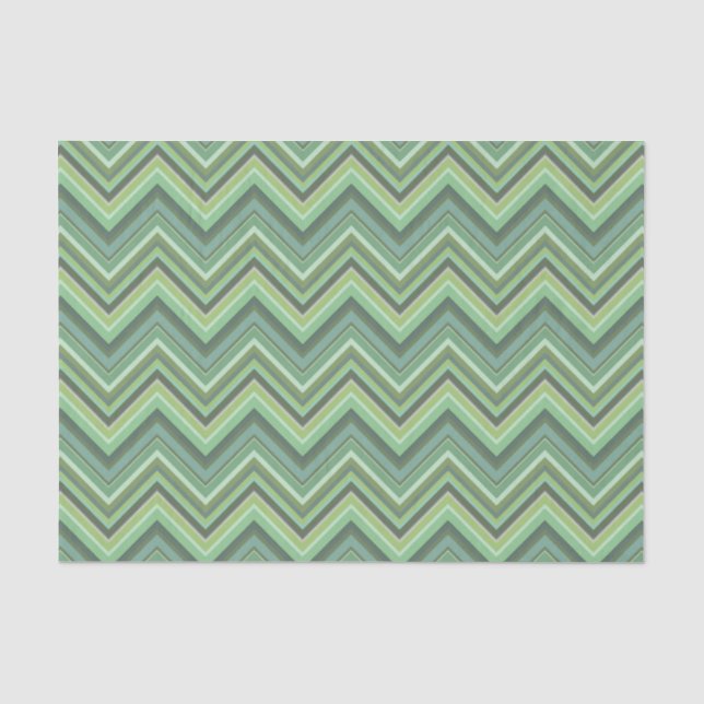 Olive green zigzag stripes tissue paper (Front)