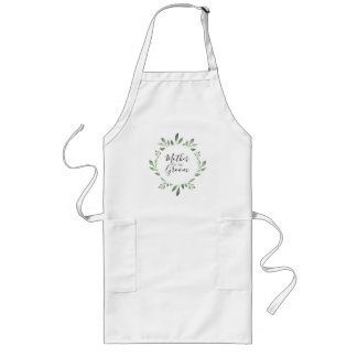 Olive Greenery Botanical Watercolor Mother Groom Long Apron