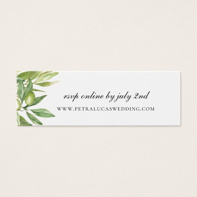 Olive Greenery Wedding Website RSVP (Front)
