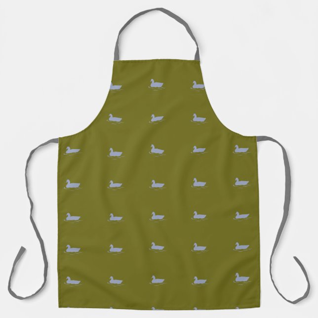 Olive Grey goose All over print Apron (Front)