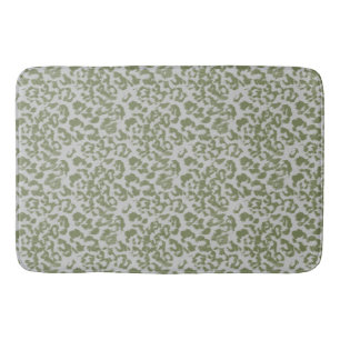 Olive grey spotted leopard  bath mat