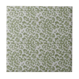 Olive grey spotted leopard ceramic tile