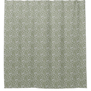 Olive grey spotted leopard  shower curtain