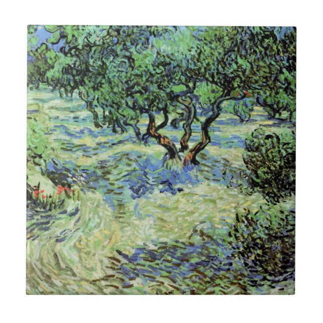 Olive Grove by Vincent van Gogh Ceramic Tile (Front)