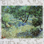 Olive Grove by Vincent van Gogh Jigsaw Puzzle<br><div class="desc">Olive Grove by Vincent van Gogh is a vintage fine art post impressionism nature painting. Van Gogh painted over a dozen landscapes of olive trees while living in the south of France. An orchard filled with fruit trees on a farm in the summer season. About the artist: Vincent Willem van...</div>