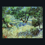 Olive Grove by Vincent van Gogh Poster<br><div class="desc">Olive Grove by Vincent van Gogh is a vintage fine art post impressionism nature painting. Van Gogh painted over a dozen landscapes of olive trees while living in the south of France. An orchard filled with fruit trees on a farm in the summer season. About the artist: Vincent Willem van...</div>