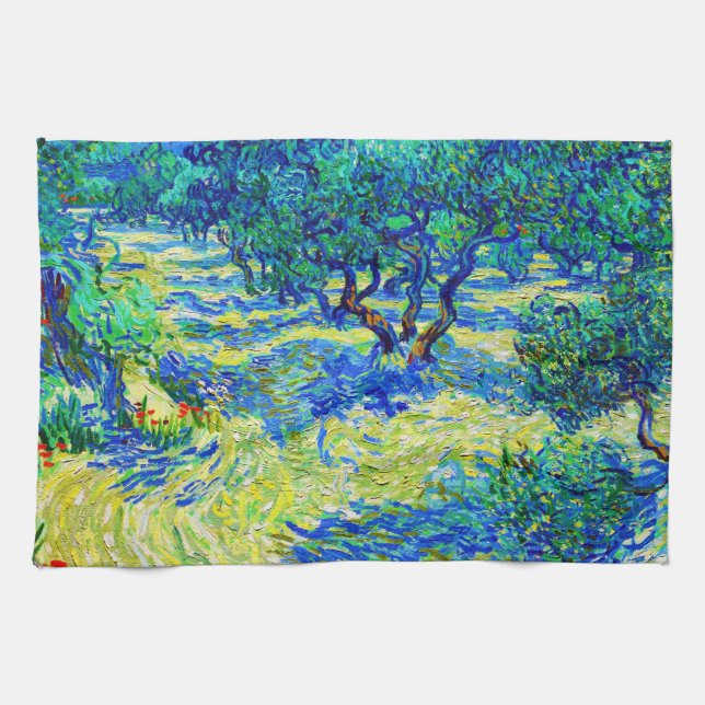 Olive Grove by Vincent Van Gogh Tea Towel (Horizontal)
