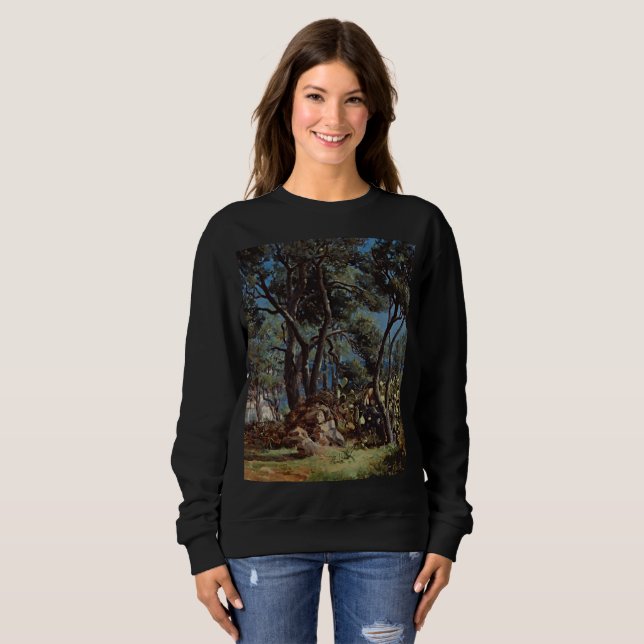 Olive Grove Elegance: Timeless Art Sweatshirt (Front Full)