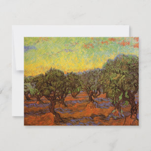 Olive Grove, Orange Sky by Vincent van Gogh