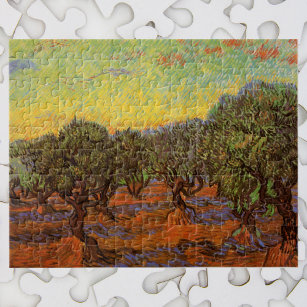 Olive Grove, Orange Sky by Vincent van Gogh Jigsaw Puzzle