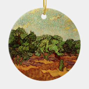 Olive Grove, Pale Blue Sky by Vincent van Gogh Ceramic Ornament