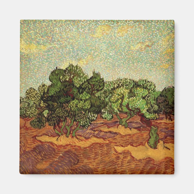 Olive Grove, Pale Blue Sky by Vincent van Gogh Magnet (Front)