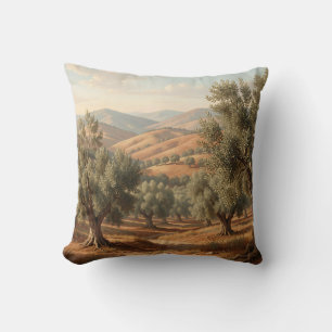 Olive Grove Rolling Hills Tuscan Countryside  Cushion