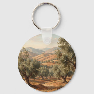 Olive Grove Rolling Hills Tuscan Countryside Key Ring
