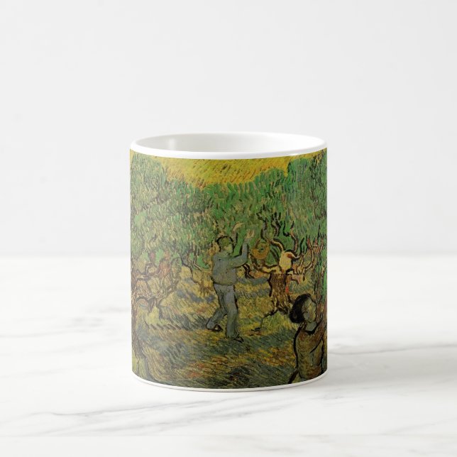 Olive Grove with Picking Figures, Vincent van Gogh Coffee Mug (Center)