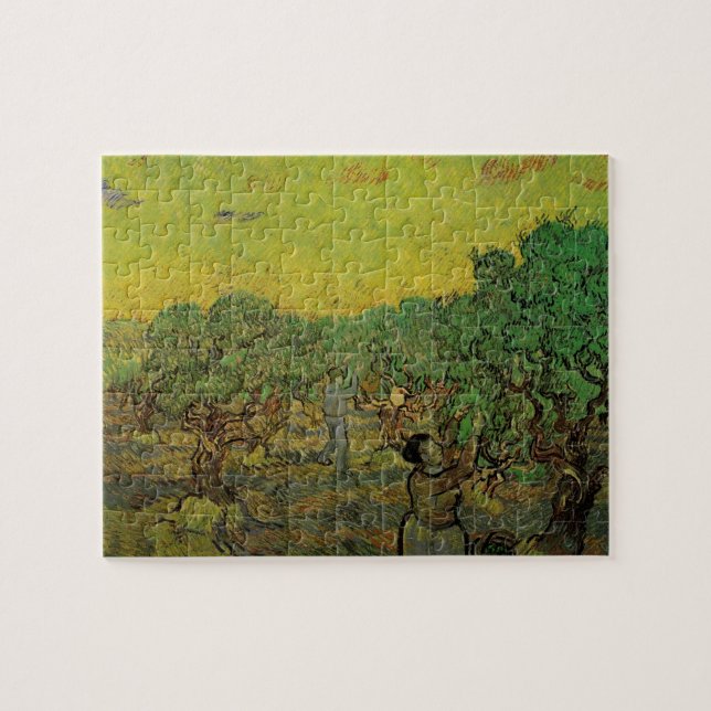 Olive Grove with Picking Figures, Vincent van Gogh Jigsaw Puzzle (Horizontal)