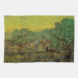 Olive Grove with Picking Figures, Vincent van Gogh Tea Towel
