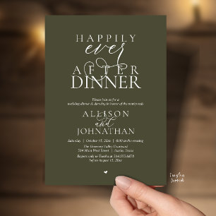 Olive Happily Ever After Dinner Modern Wedding Invitation
