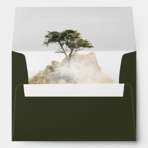 Olive Ivory Cypress Coast Wedding Return Address Envelope