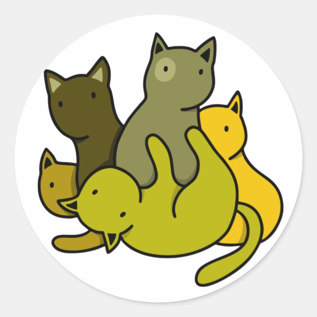 Olive kittens classic round sticker (Front)