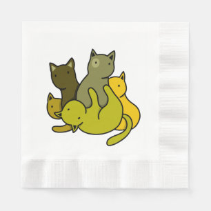Olive kittens napkin