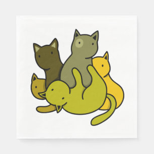 Olive kittens napkin