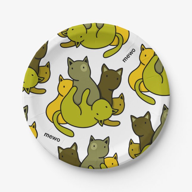 Olive kittens paper plate (Front)