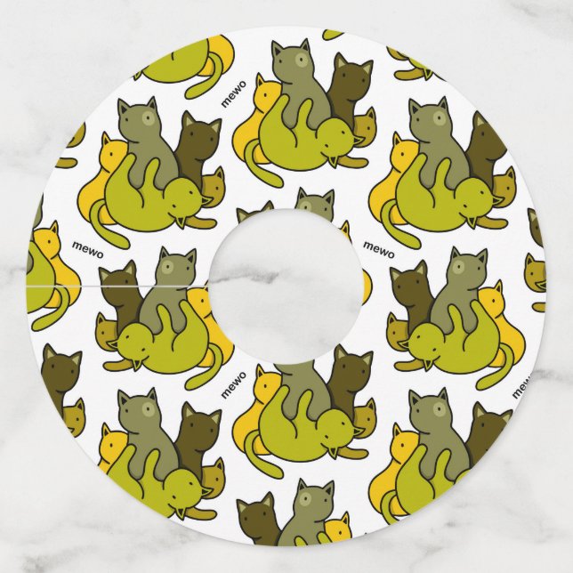 Olive kittens wine glass tag (Front)