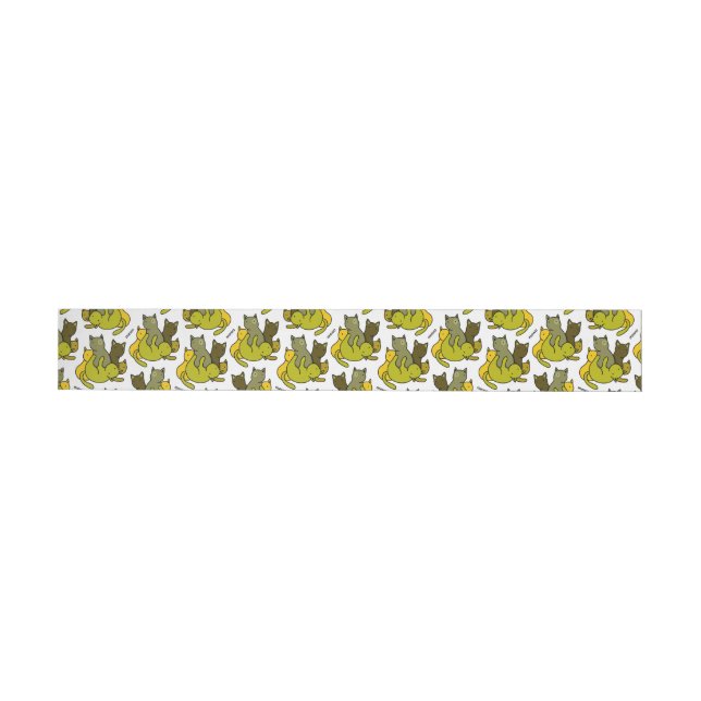 Olive kittens wrap around label (Individual)
