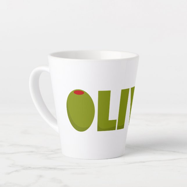 Olive Latte Mug (Left Angle)