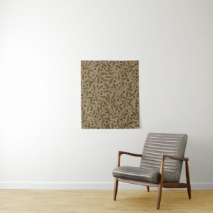 Olive Leaf Berry Earthy Willow Branch Tapestry