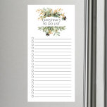 Olive Leaf Branches To Do List Magnetic Notepad<br><div class="desc">Market list grocery shopping list design featuring watercolor olive leaves personalised with your name.</div>