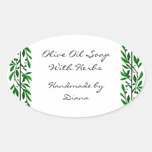 Olive Leaf Custom Recipe or Soap Label Stickers