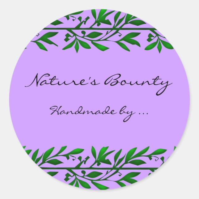 Olive Leaf Custom Recipe or Soap Label Stickers (Front)