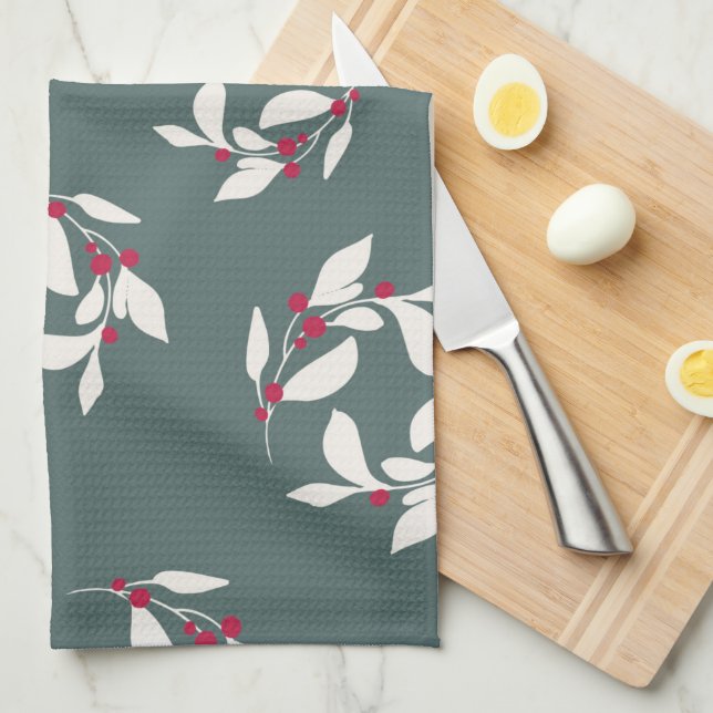 Olive Leaf Dish Towel (Quarter Fold)