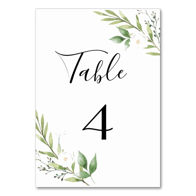 Olive Leaves and Gold Geometric Wedding  Table Num Number (Back)