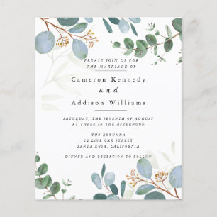 Olive Leaves, Greenery Wedding Invitation Flyer