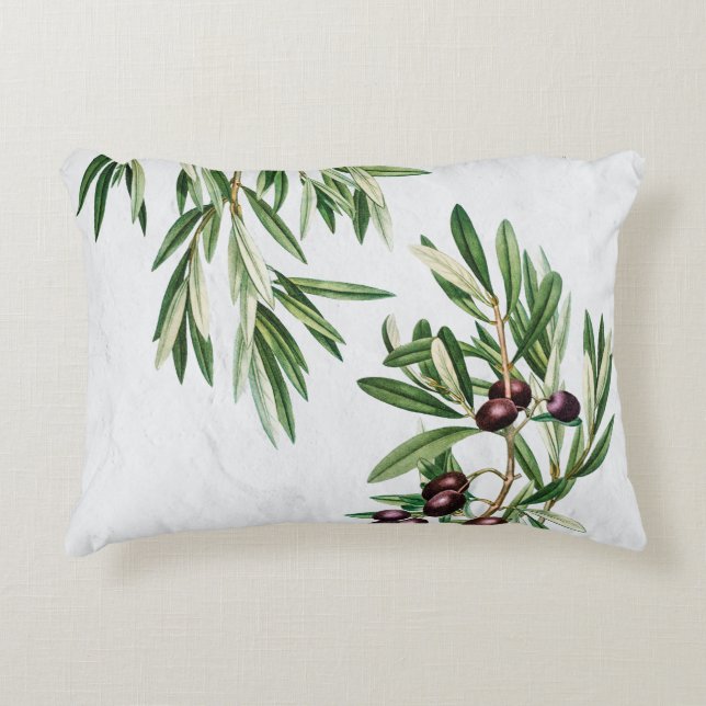 Olive Leaves Mediterranean Greek Island  Decorative Cushion (Front)