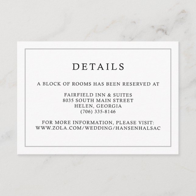 Olive Leaves Monogram Crest Details Card (Front)