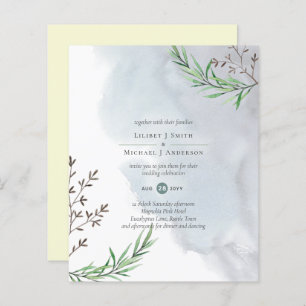 Olive Leaves Wedding Dusty Blue Lemon
