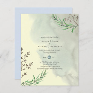 Olive Leaves Wedding Dusty Blue Lemon