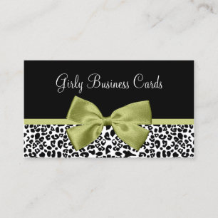 Olive Leopard Bow Boutique Business Card