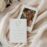 Olive Line Art Floral Monogram Crest Wedding Save The Date<br><div class="desc">Celebrate love and embark on your journey together with our elegantly designed save the date design. Featuring stunning Olive Green Floral Line Art, these save the date cards capture the timeless elegance and luxurious sophistication of your special day. Central to the design is a personalized floral monogram crest, customizable with...</div>