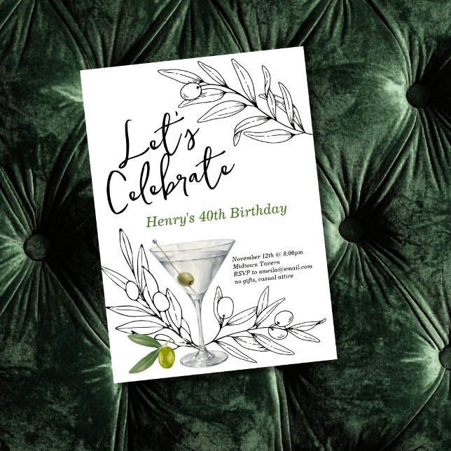 Olive Martini Celebration Invitation (Creator Uploaded)