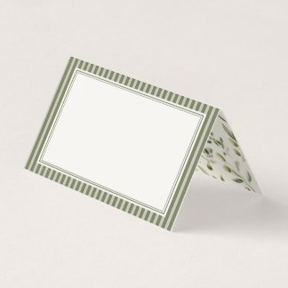 Olive Martini Old Money Striped Place Cards