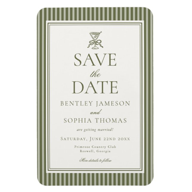 Olive Martini Tini Bit Closer Save the Date Magnet (Vertical)