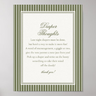 Olive Martini Tini Little One Diaper Thoughts Poster