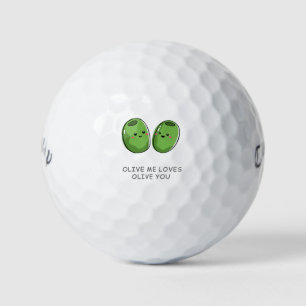 Olive Me Loves Olive You Humour Weddings Bridal Golf Balls