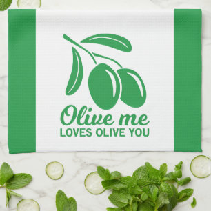 Olive Me Loves Olive You Tea Towel